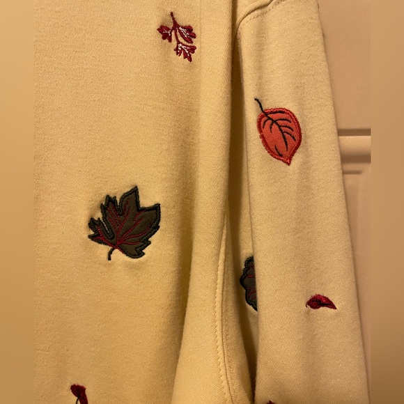 Bechamel Cotton Knit Autumn Leaves Tunic Top Size Large - Picture 3 of 5